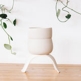 Ceramic Footed Planter, Wiggle