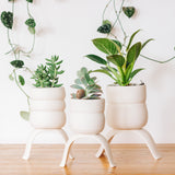Ceramic Footed Planter, Wiggle
